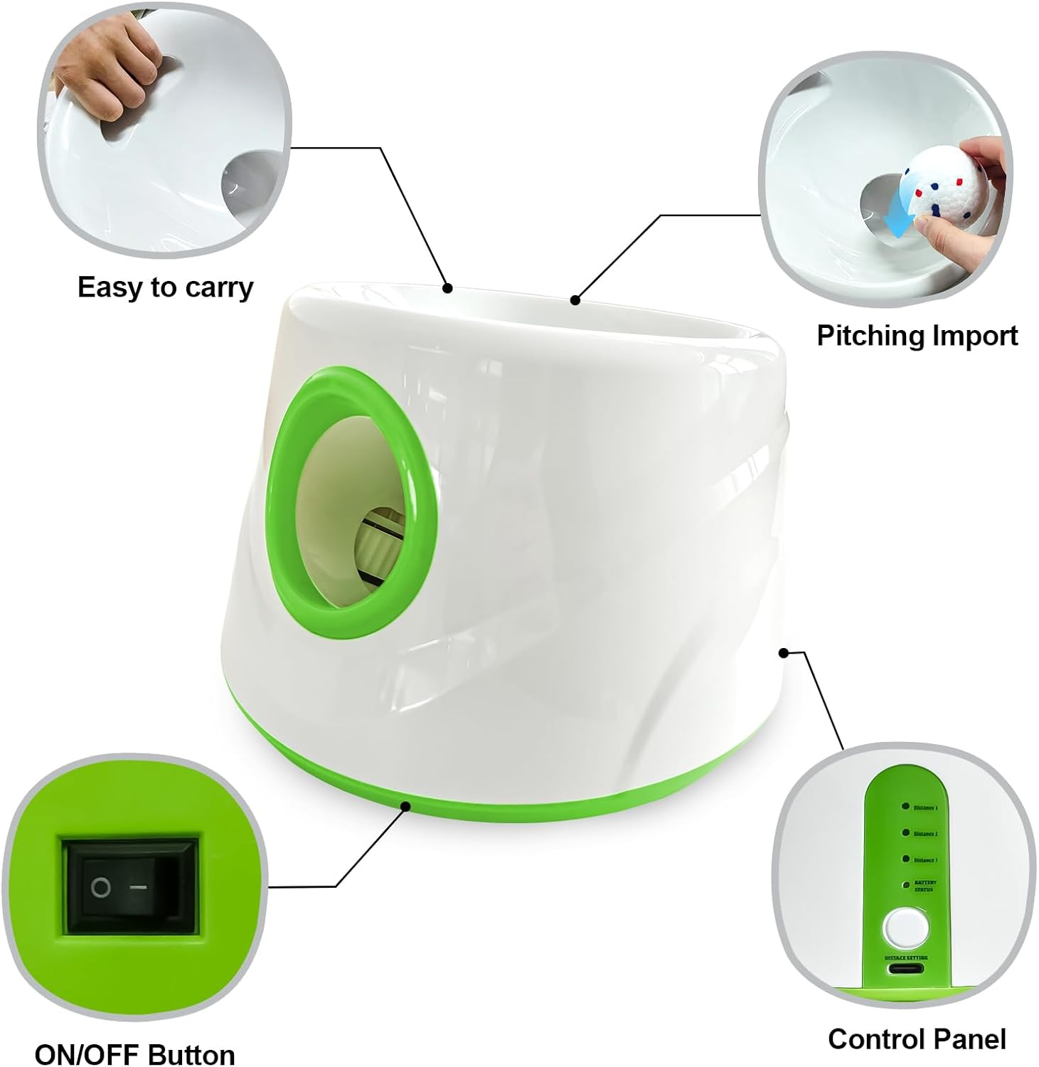 Automatic Dog Ball Launcher with 6 Tennis Balls, Dog Ball Thrower for Small & Medium Dogs, 3 Adjustable Distance 19-45FT, Interactive Dog Toy Ball Throwing Machine for Indoor/Outdoor image number 4