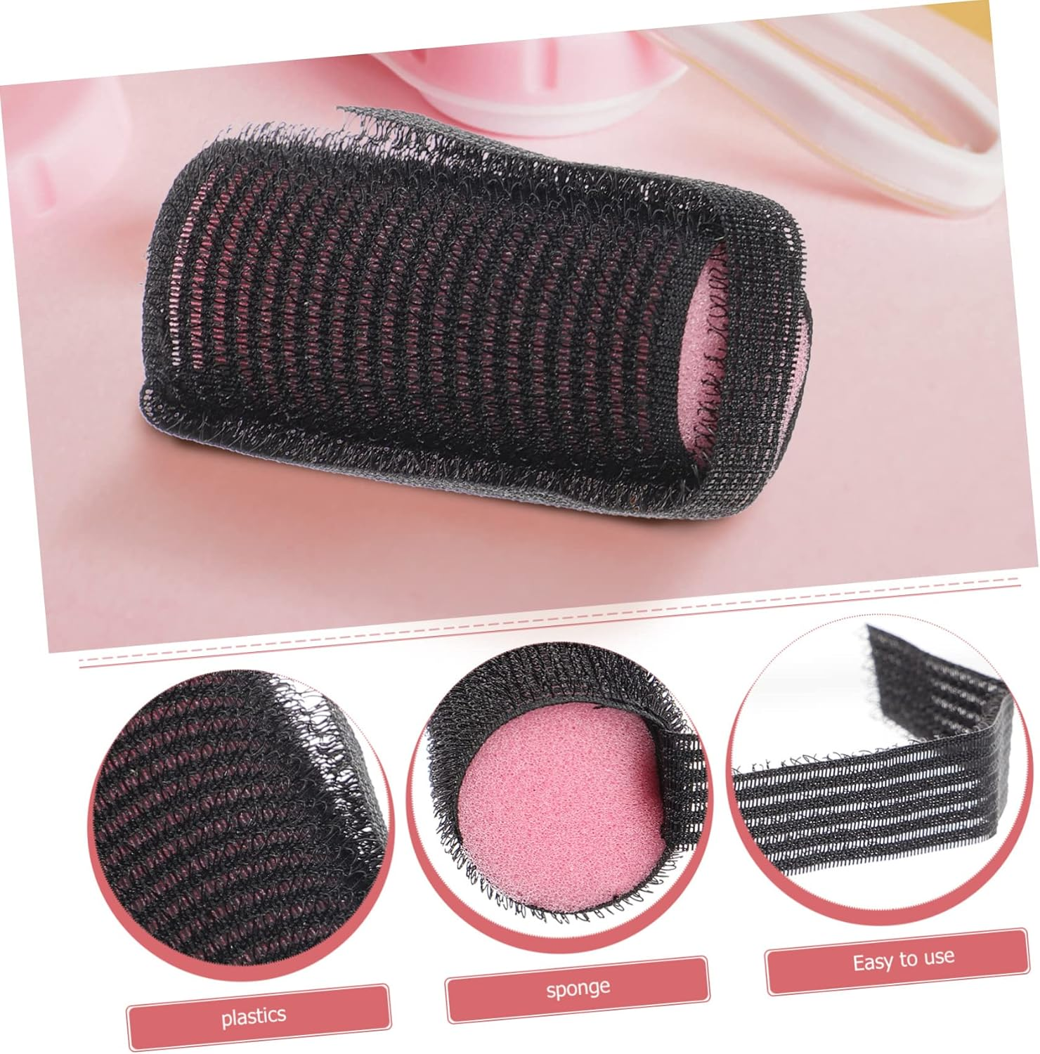 HONMEET 6Pcs Sponge Hair Rollers Self-Adhesive Sleep Rollers Heatless Fringe Curler Curlers for Hair Styling Random Color image number 2