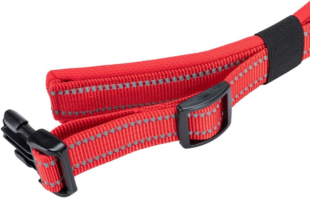 EXCELLENT ELITE SPANKER Reflective Nylon Dog Collar with Breathable Soft Padded Adjustable Thick Pet Collars for Small Medium Large Dogs Walking Training(Red-L) image number 2