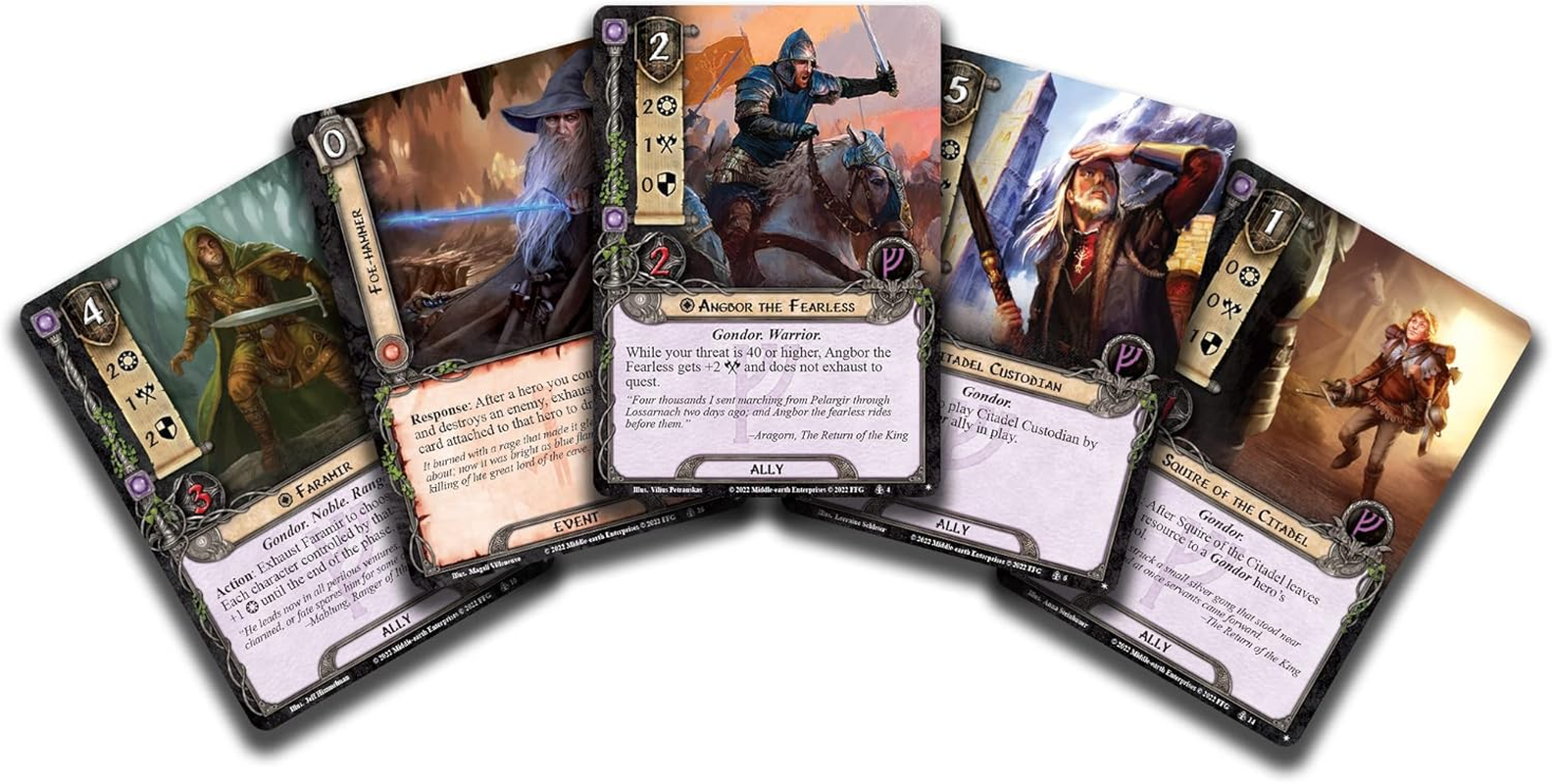 Fantasy Flight Games Asmodee North America the Lord of the Rings LCG Defenders of Gondor Starter Deck Card Game image number 3