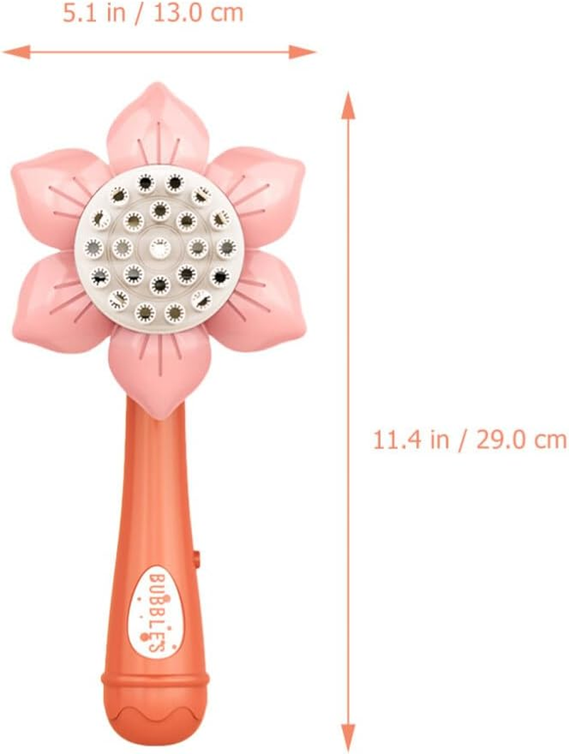 Bubble Maker Machine Sunflower Shape Handheld Blower Toy Automatic Bubble Toy Funny Outdoor Indoor Games for Boys Girls Party Favors Pink image number 1