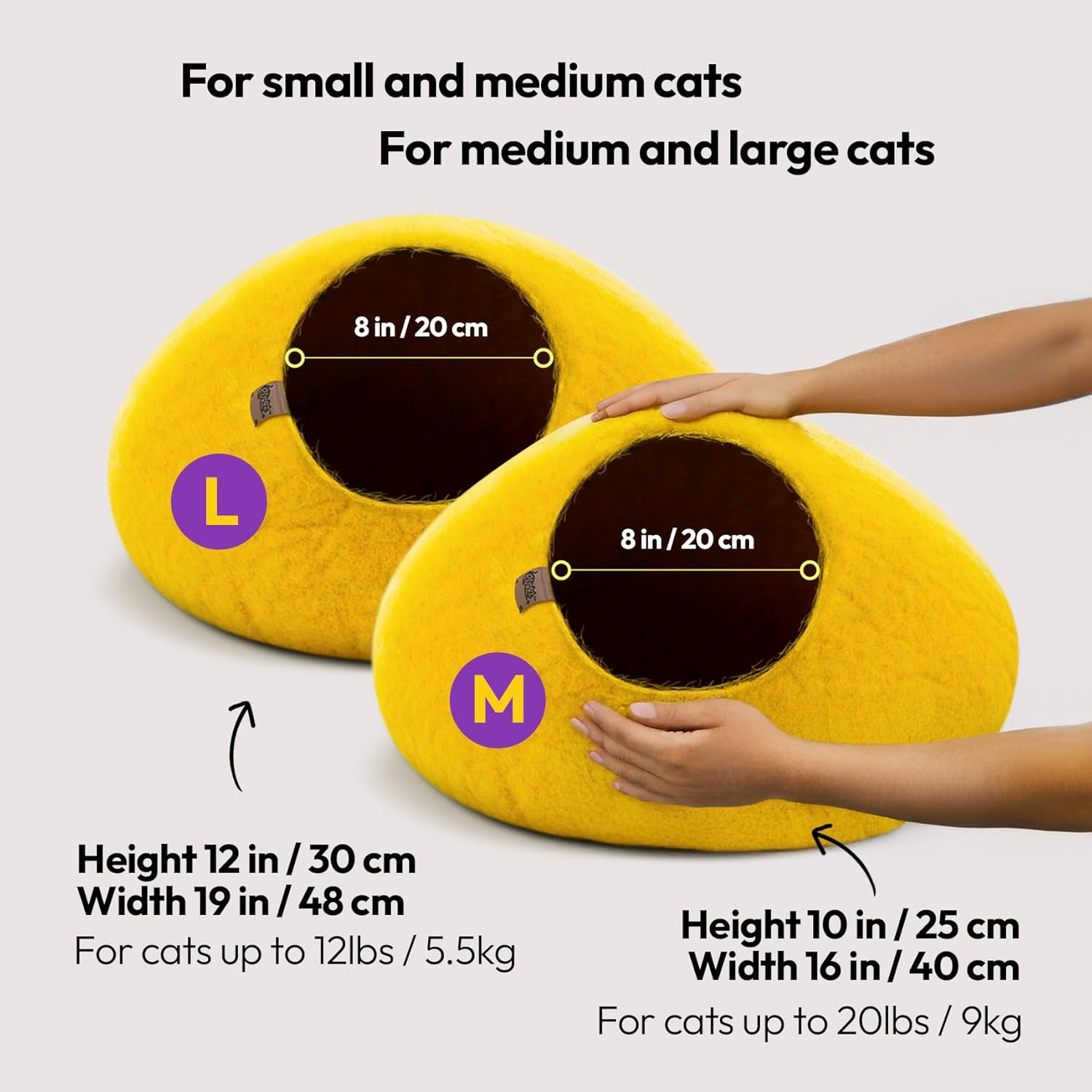 Cozy Wool Cat Nest: Elevated Orthopedic Handmade Merino Wool Cat Bed Cave - Premium Felt Cat Pods, Soft Felted Hideout for Cats & Kittens (Medium, Great Barrier Reef) image number 6