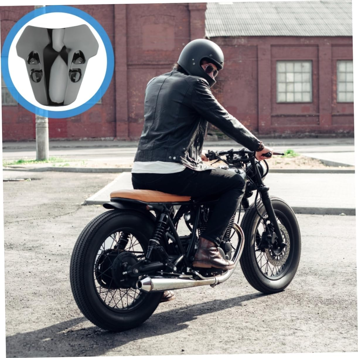 Vaguelly Abs Material Wind Deflector Windshield for Motorcycle Air Flow Screen Refit Accessory image number 3