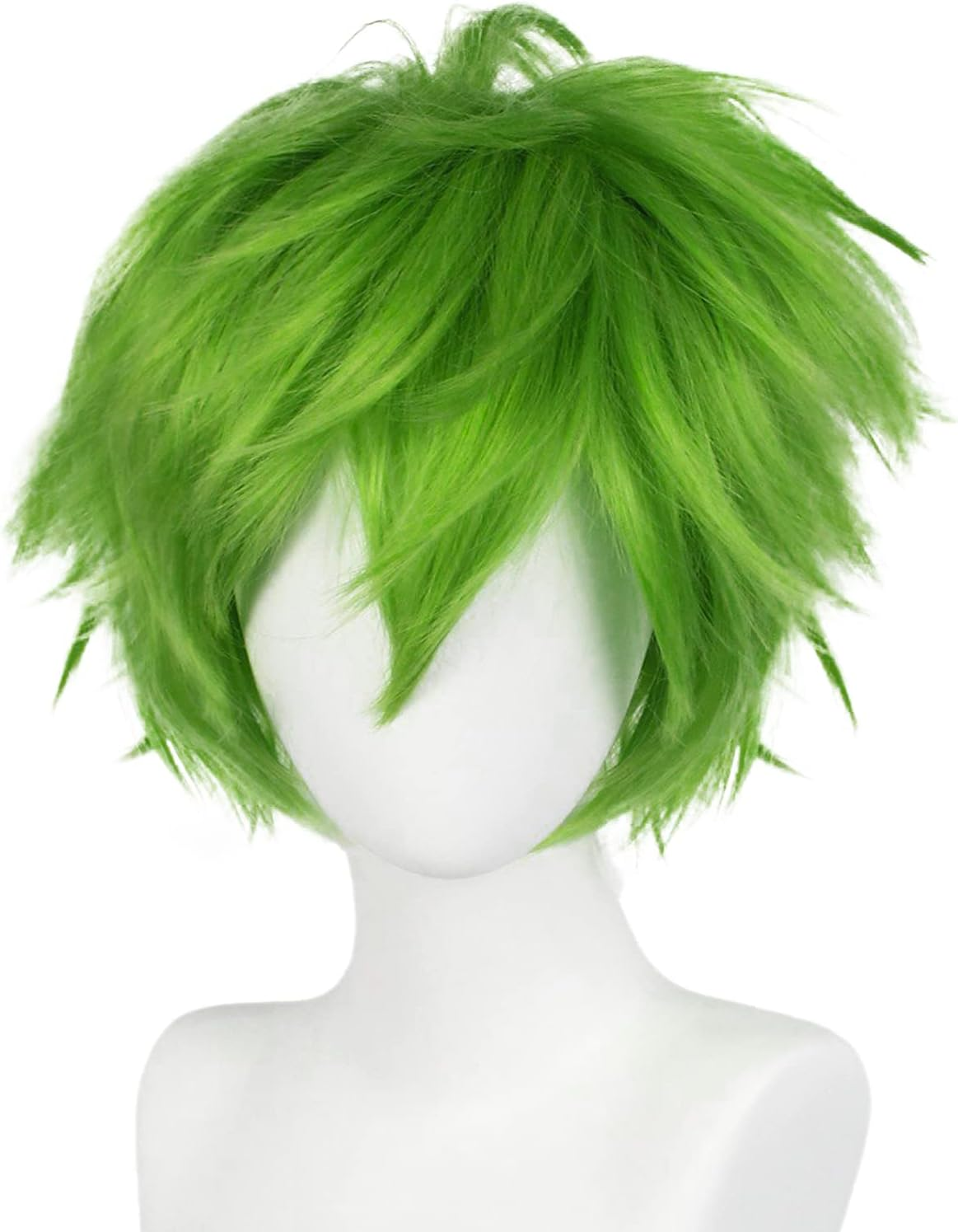 Wig Green Short Anime Wig Cosplay Wig Women Men Children Unisex Synthetic Straight Wigs Halloween Costume Wig Carnival - Dark Orange image number 4