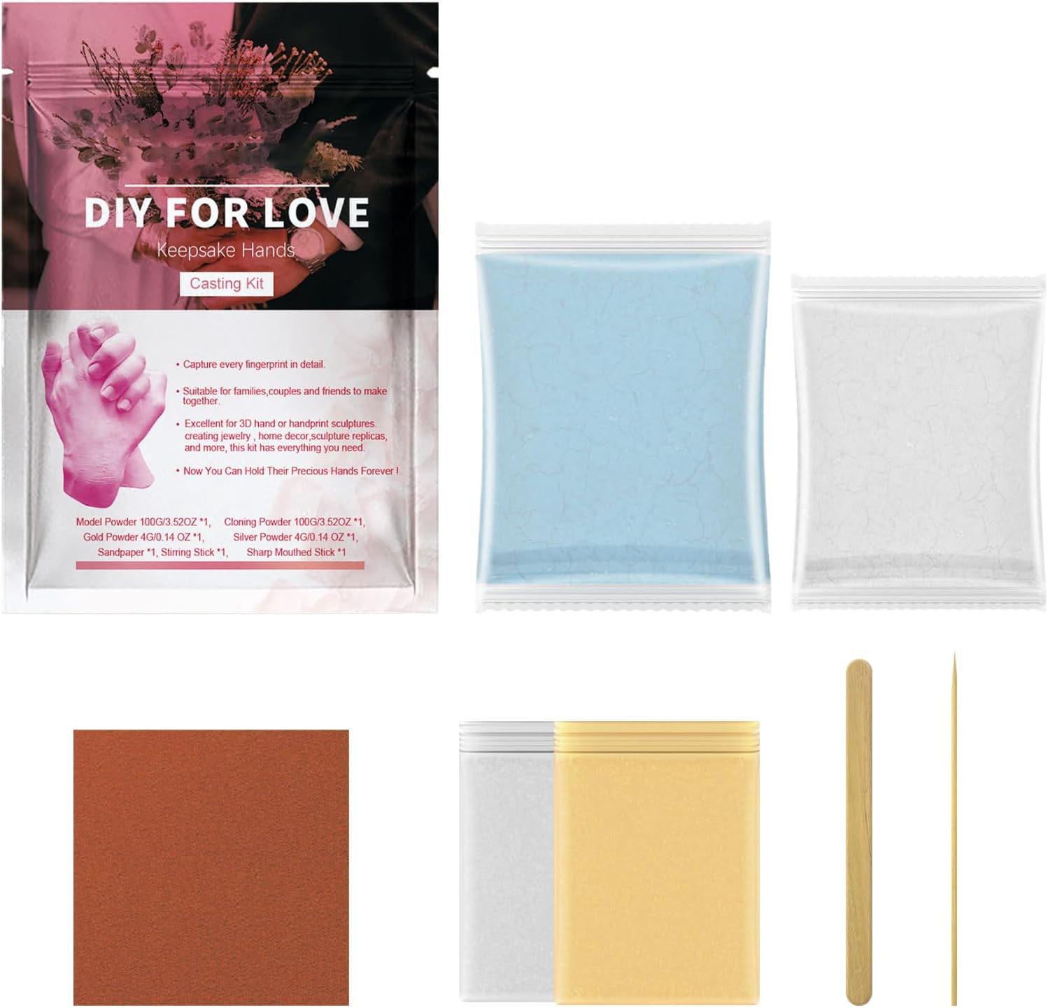 Hand Moulding Kit - Hand Casting Kits Couple | Handmade Plaster Statue Molding Kits | Keepsake Sculpture | Couples Activities for Weddings Engagement Valentine'S Day Housewarmings image number 6