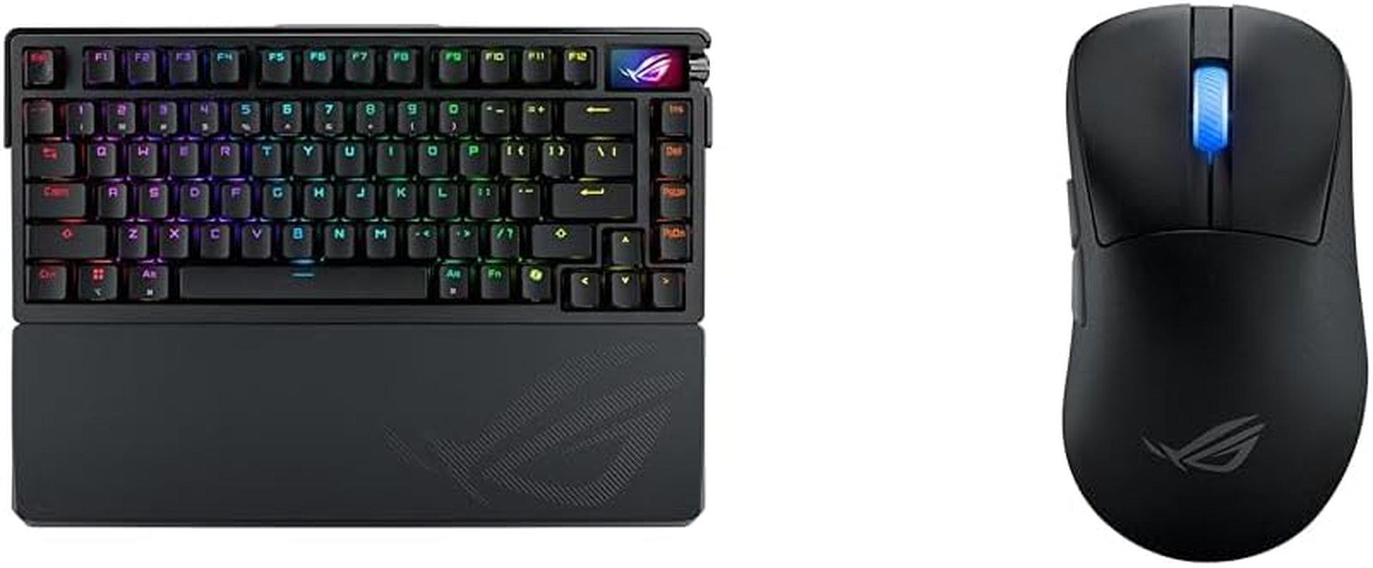 ASUS ROG Azoth Extreme 75% Custom Gaming Keyboard, Aluminum Chassis, Carbon Fiber Positioning Plate & ASUS ROG Keris II Ace Wireless Gaming Mouse, 54G Lightweight, Aimpoint Pro 42K Optical Sensor