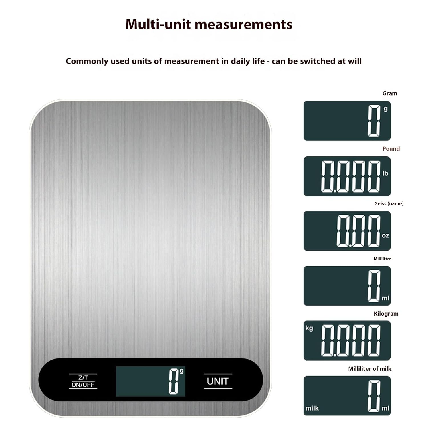 Kitchen Digital Scales - 10Kg Smart Rechargeable Food Scale with Precision Measurement Rechargeable/Power/Battery Triple Power Options image number 4