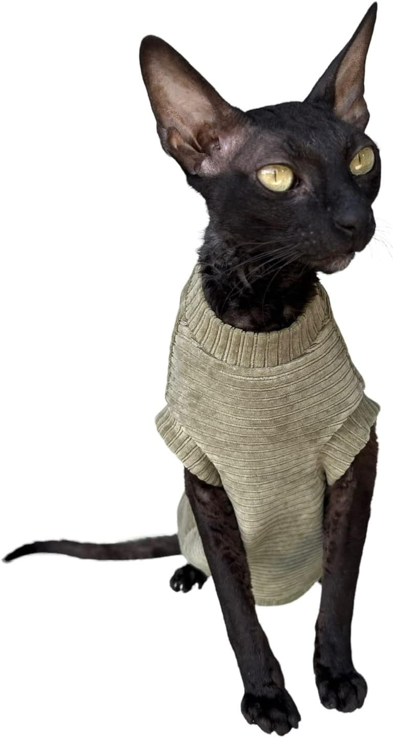 Kotomoda Hairless Cat'S T-Shirt Olives for Sphynx Cat (X-Large)