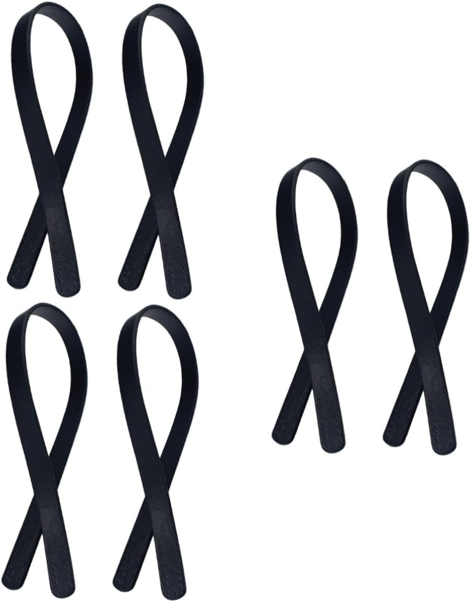 TOPPERFUN 6Pcs Pu Leather Handbag Handles Replacement Strap for Tote Bag DIY Pouch Handstitch Belt for Women Ladies