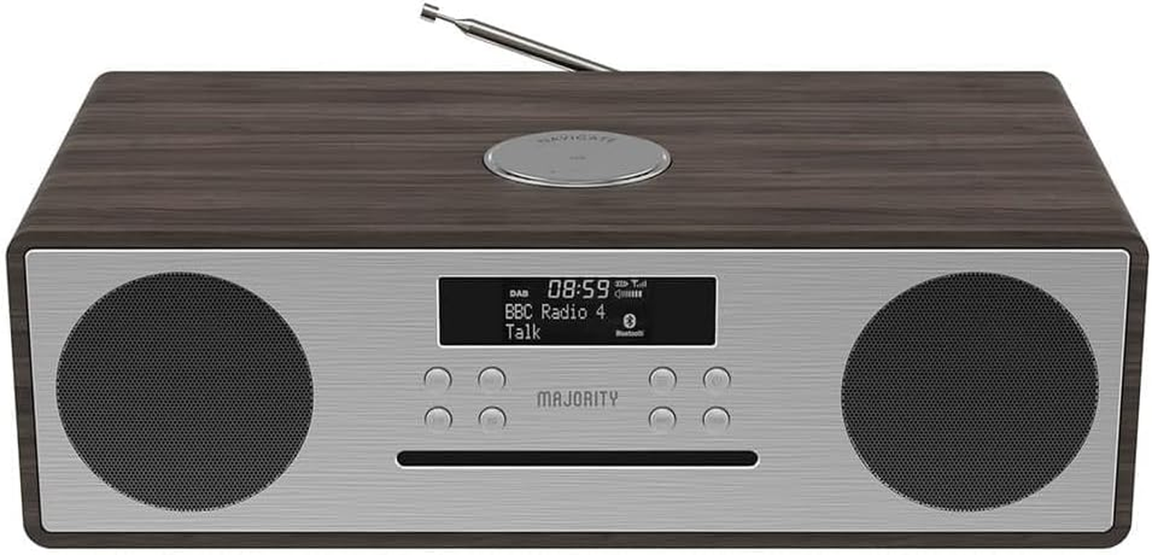 Majority Oakington Bluetooth DAB Radio and CD Player and Music System, Oak, Walnut image number 2