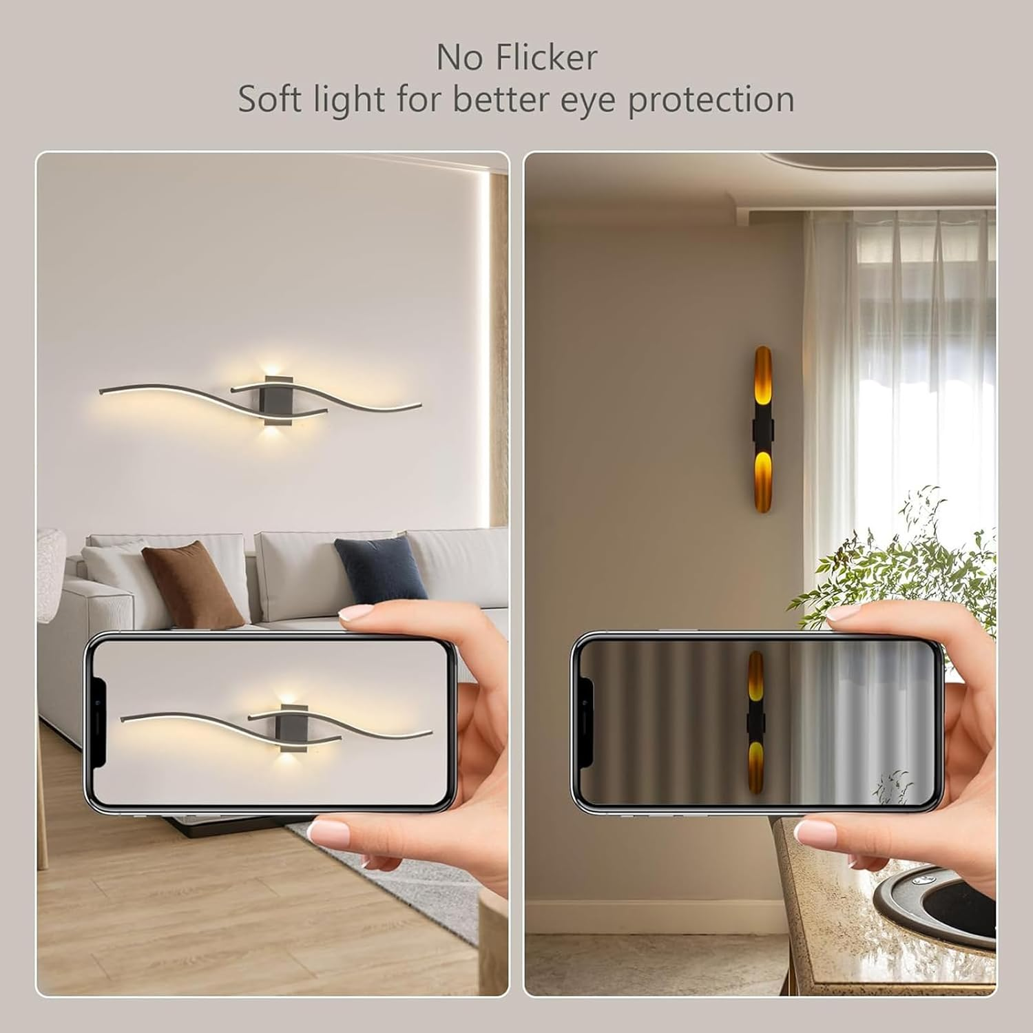 LED Vanity Mirror Wall Light 5000Mah Battery Operated Indoor Wall Sconce USB Modern Wave Shape Design Wall Lighting Fixtures Wall Lamp for Living Room Hallway Bedroom (120Cm,White White Light) XXZ