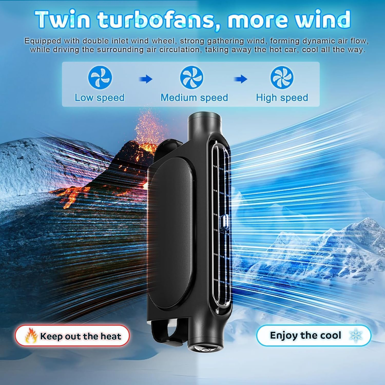 Vehicle Fan, Car Fans That Blow Cold Air, Fan for Backseat of Car, Seat Coolers for Vehicles, Car Fan for Backseat Kids, Car Seat Air Conditioner (Black) image number 2