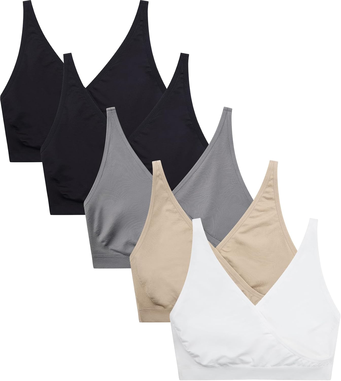 Sleeping/Sleep 5Pack Nursing Bra Maternity Bra Breastfeeding Bra Pregnancy Women'S Seamless Bralette Wirefree Support Padded image number 6