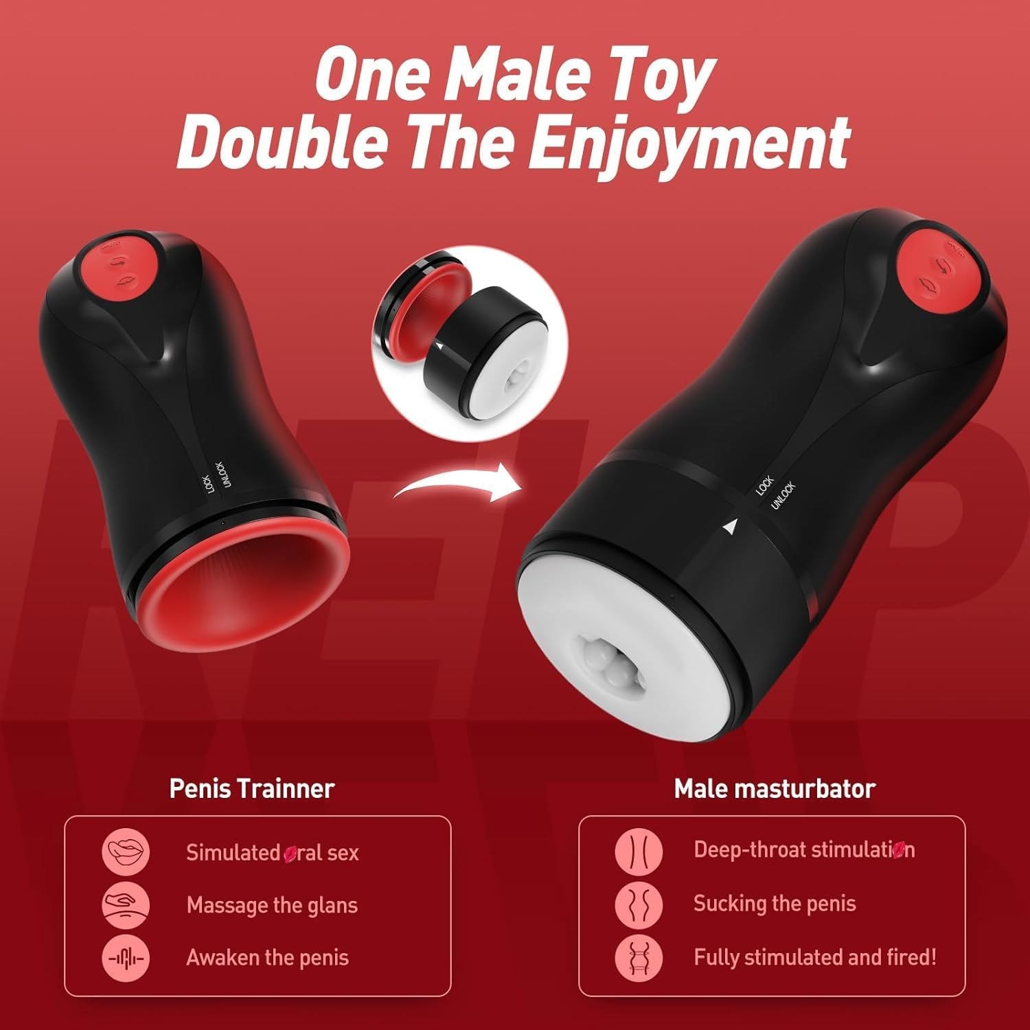 Male Masturbator Penis Pump - Male Sex Toys for Men with 3 Swirling 5 Tightening 10 Vibration Modes Sucking Penis Training Vibrator Glans Trainer Adult Toys Mens Sex Toys Enlargers image number 5