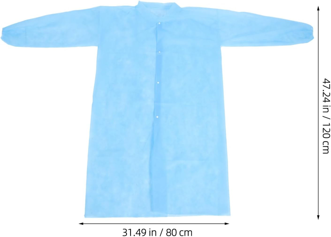 SOLUSTRE 10Pcs Disposable Lab Coats Non-Woven Breathable Work Clothes with Buttons Lightweight Protective Suits for Men and Women Workplace Use image number 6