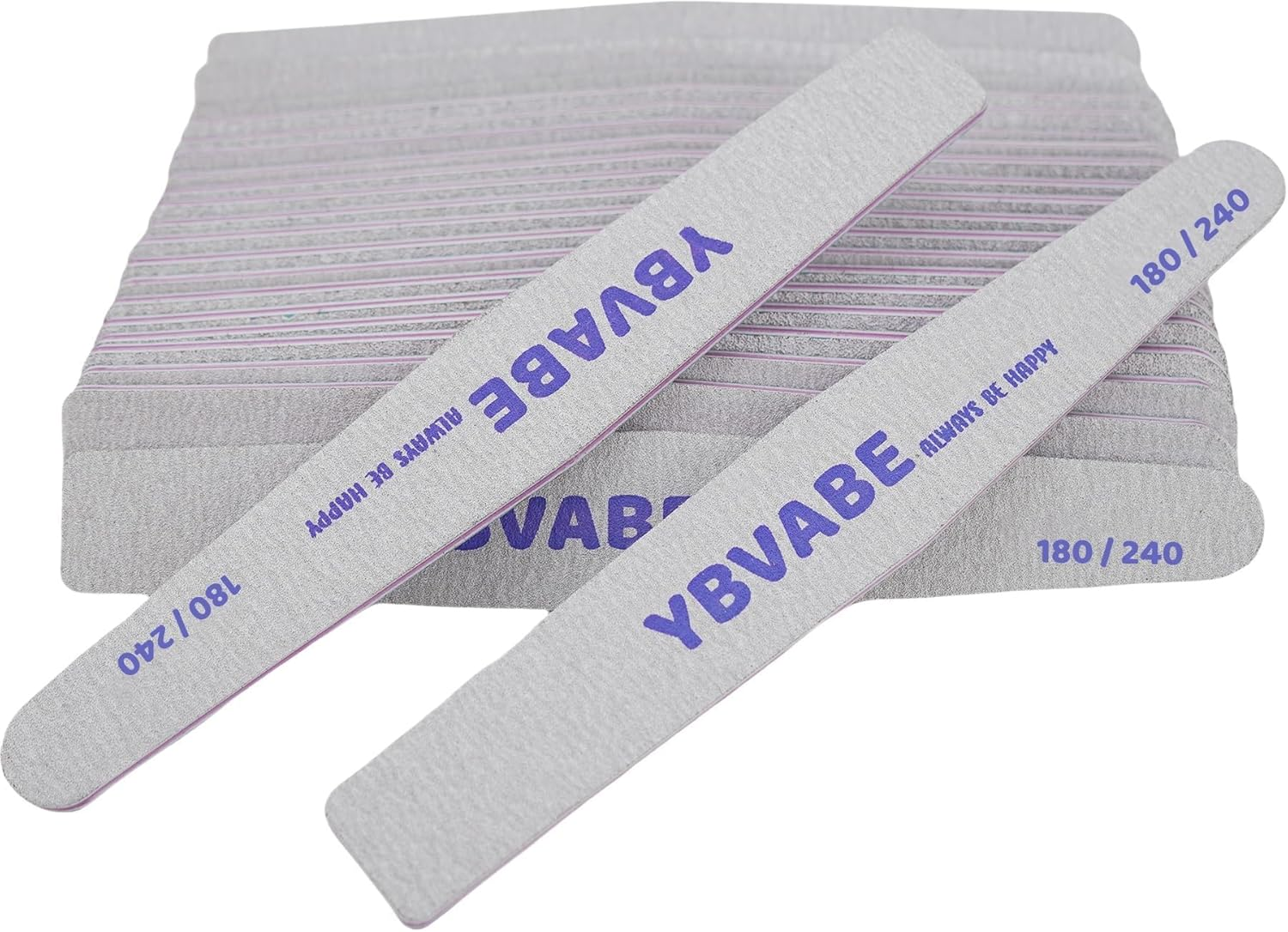YBVABE Nail File, 25Pcs Nail Files180/240 Grit Double Sided, Premium Professional Salon Quality- Reusable Washable Emery Boards Manicure Tool for Nail Shaping, Dual Grit Manicure & Pedicure(Rhombus) image number 3