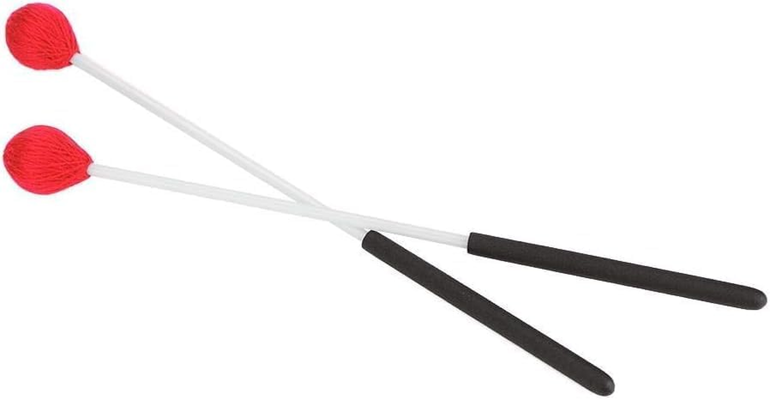 1 Pair Percussion Instrument Marimba Mallet, Yarn Mallets Accessories,Marimba Mallet Accessories, Outdoor Use Gavel Carillon Marimba Planet Puzzle Marimba Stick Keyboard Gavel Fiber Gavel (Red)