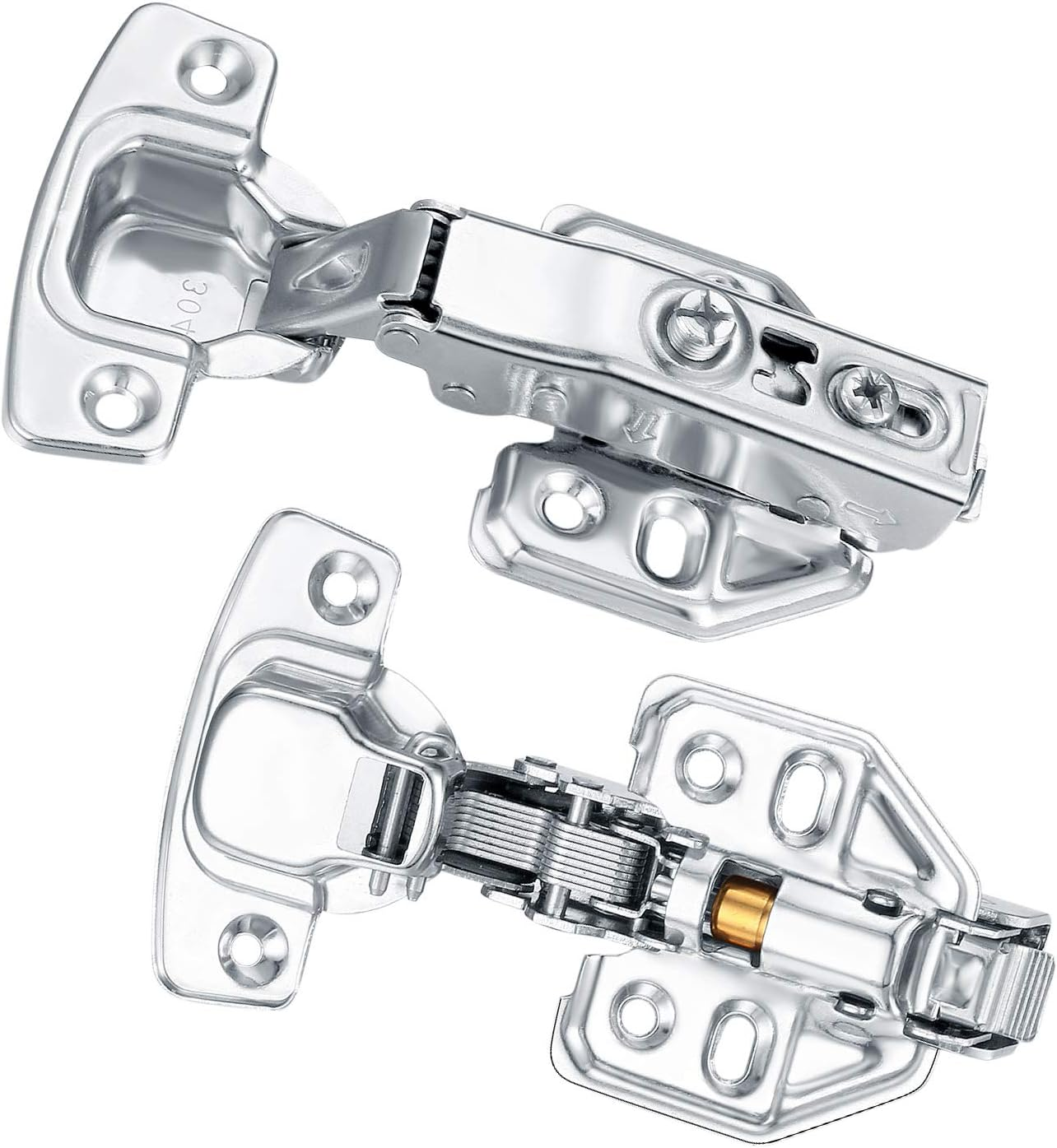 2Pcs Cabinet Door Hinges Kitchen Cabinet Hinges Folding Spring Furniture Hinges with Screw, Invisible Stainless Steel Hinge for Mute Overlap image number 3