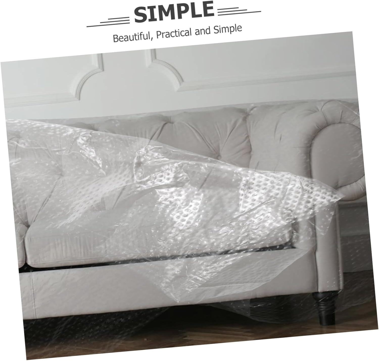 3 Rolls Paint Masking Film Pre-Taped Adhesive, Protective Plastic Sheeting for Furniture and Auto Body, Dustproof Covering for Painting and Renovation, 30Cm 40Cm 55Cm Each image number 3