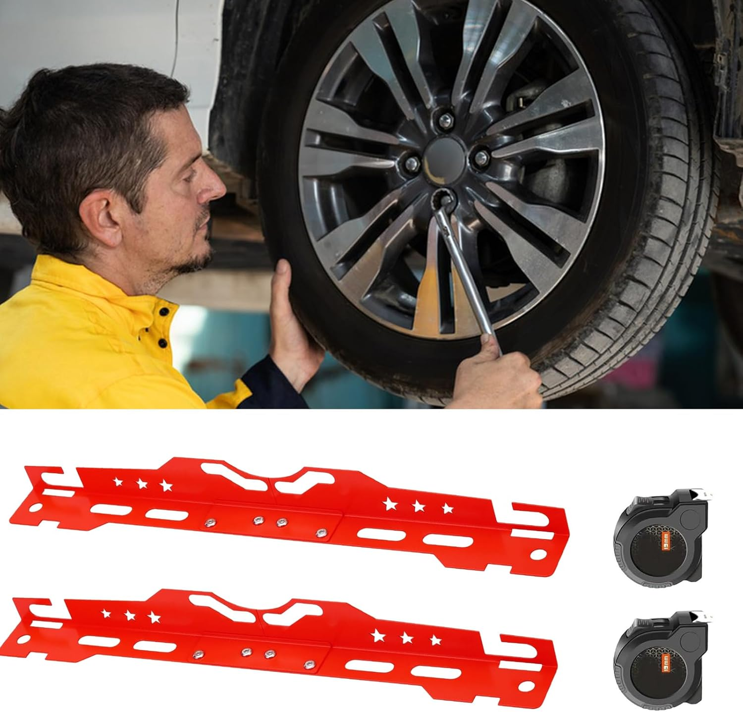 Automotive Alignment Tools, Precision Wheel Adjustment Plates, Accurate Alloy Steel Construction, Heavy Duty Design, 12.2X3.15X2.76 Inches for Car and Home Use