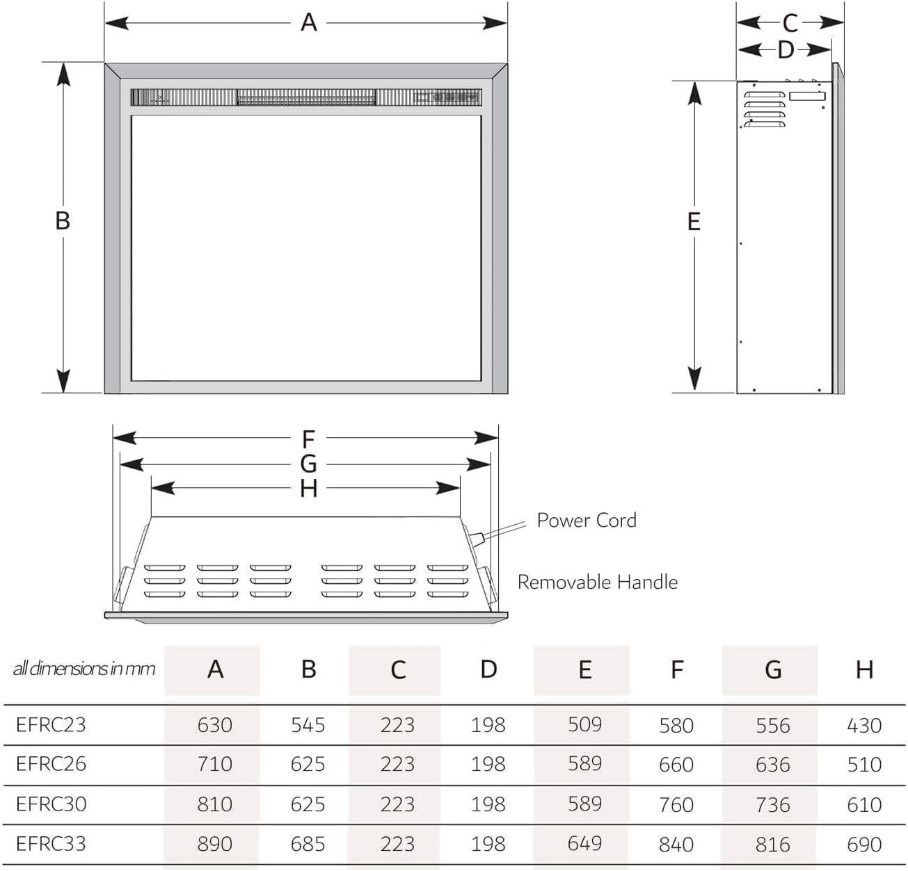 Modaliving Primo 26-Inch 2000W Electric Fireplace Insert for Cozy Ambience image number 6