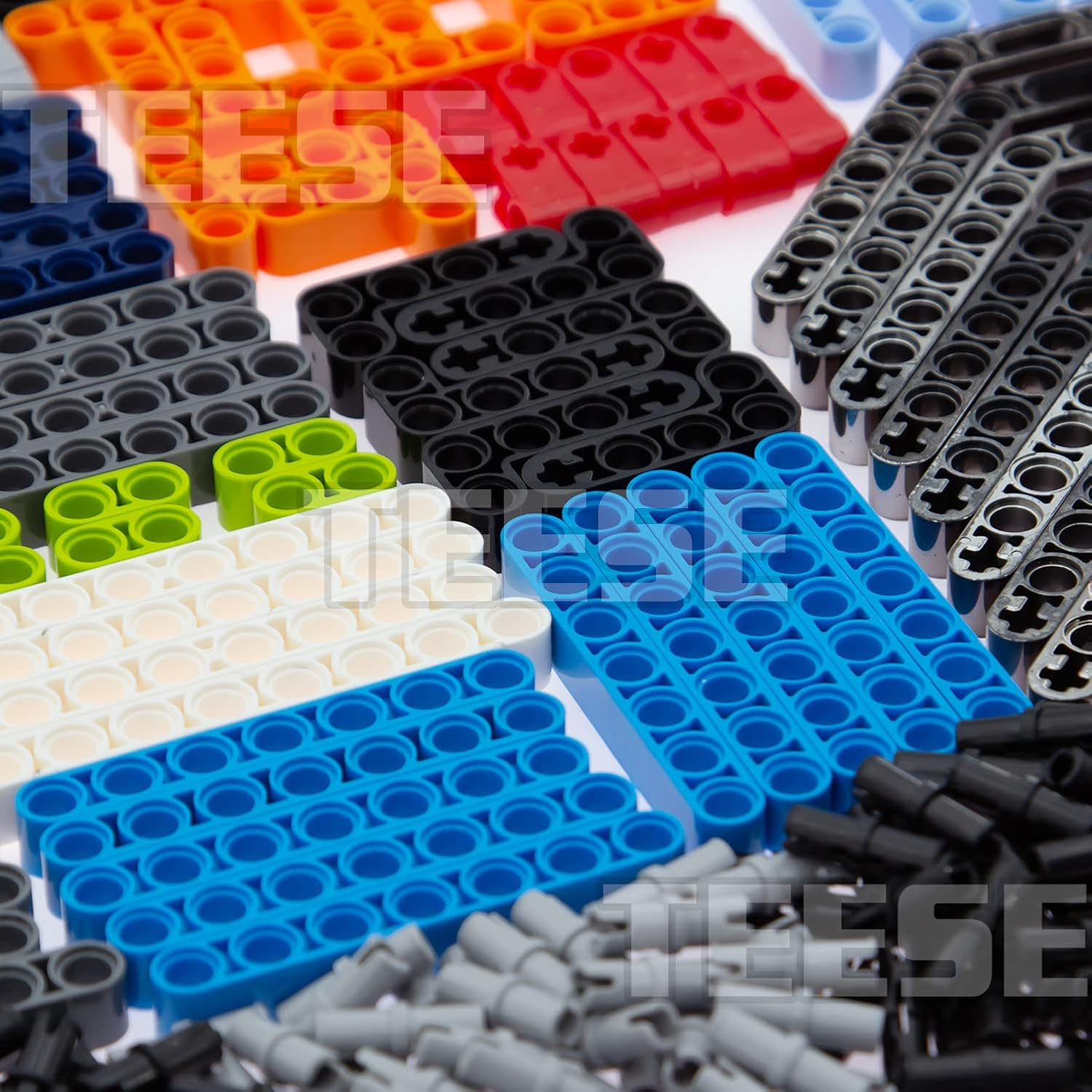 TEESE 430Pcs Technic-Beam-Frame-Axles-Pins Compatible with Technic-Parts,For Stem-Moc-Technic-Project Bulk-Blocks(Random Color) image number 3