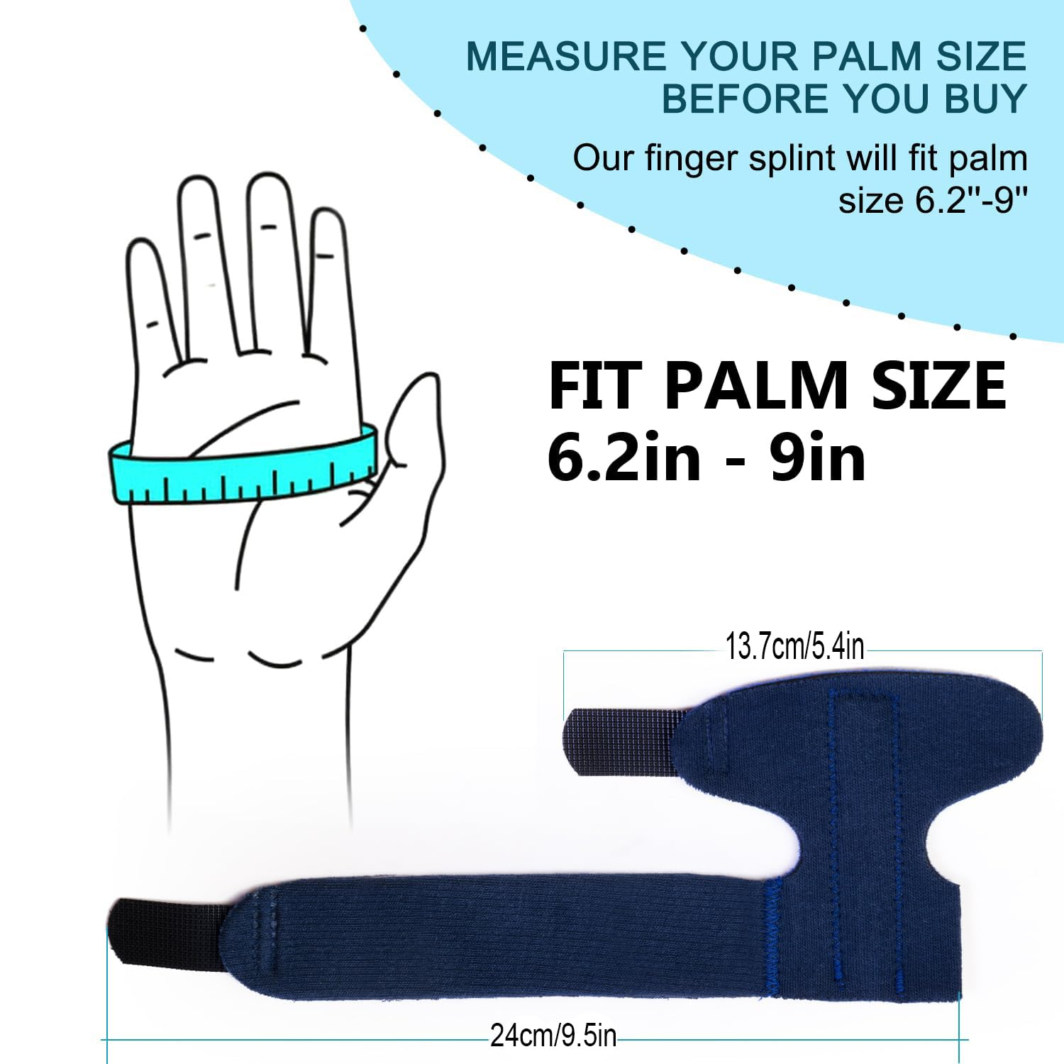 Finger Braces, Trigger Finger Splints for Straightening, Mallet Finger and Broken, Straighteners Provide Support and Relieve-Left - Blue Right image number 4