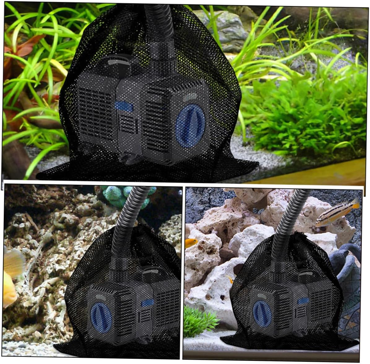 4Pcs Pump Filter Bags with Drawstring Mesh Protection for Swimming Pool and Fish Tank Pumps Debris Barrier Mesh