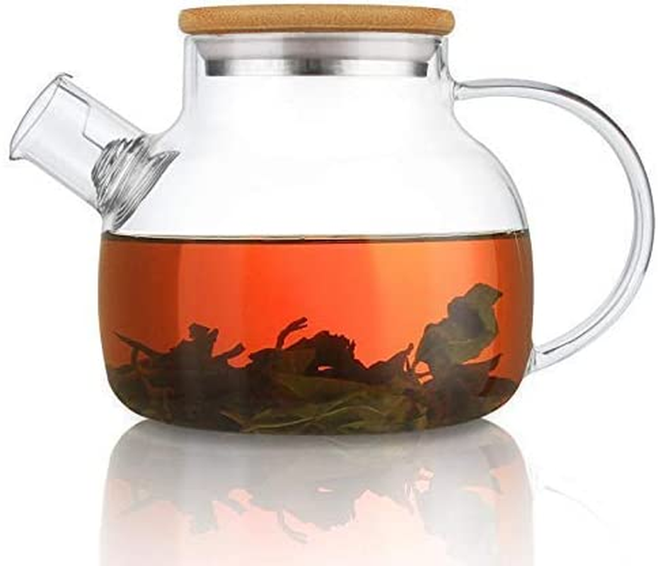 Cnglass Glass Teapot Stovetop Safe,30.4Oz/900Ml Clear Teapots with Removable Filter Spout,Teapot for Loose Leaf and Blooming Tea image number 4