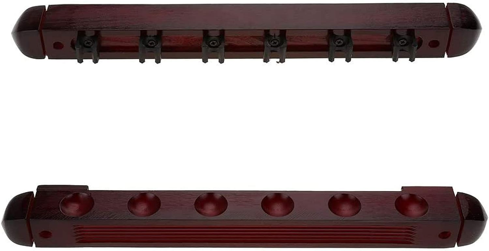 Mantouxixi Billiard Snooker Wooden Cue Rack Clip Stick Holder for 6 Pool Sticks, Wall Mount Wood Stained 6 Cues Billiard Wooden Pool Cue Rack Wall Mounted Stick Holder image number 4