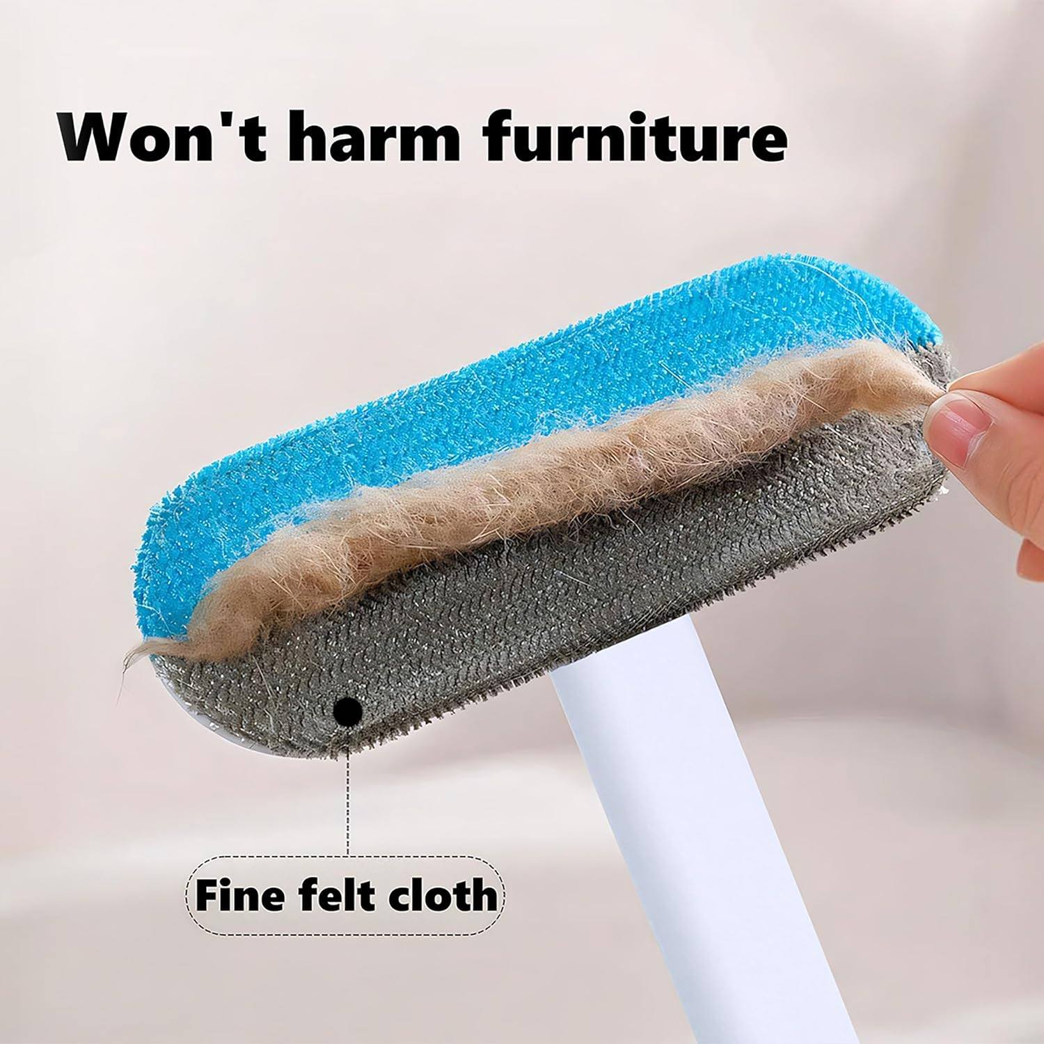 Cat Brush, Lint Remover Brush for Pet Hair, Adjustable Handle, Detachable Lint Brush, Durable & Gentle on Fabrics, Effortless Hair Removal for Sofa, Clothes, Blankets, Cat Trees, Large Brush Head image number 3