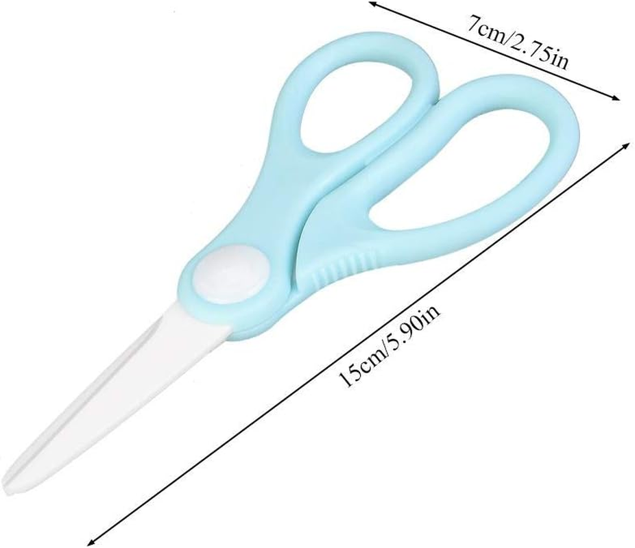 Baby Food Scissors Ceramic with Covers Portable Cutter Anti-Rust Kitchen Shears for Baby Infant Complementary Food(Blue) image number 6