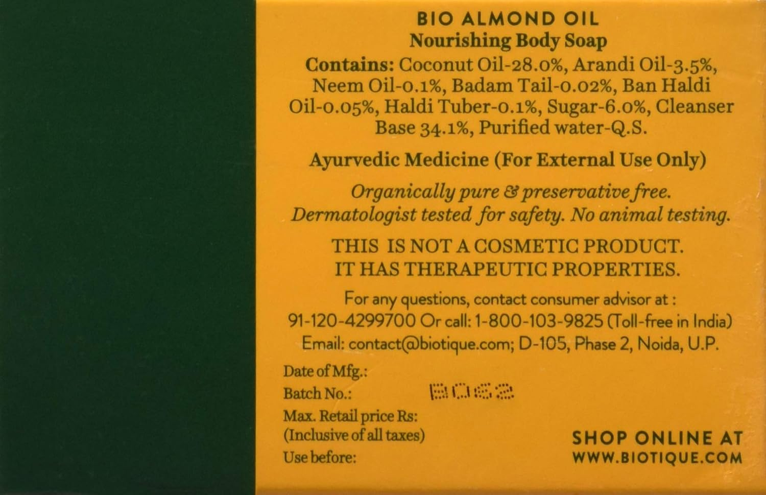 Biotique Almond Oil Soap, 75G image number 4