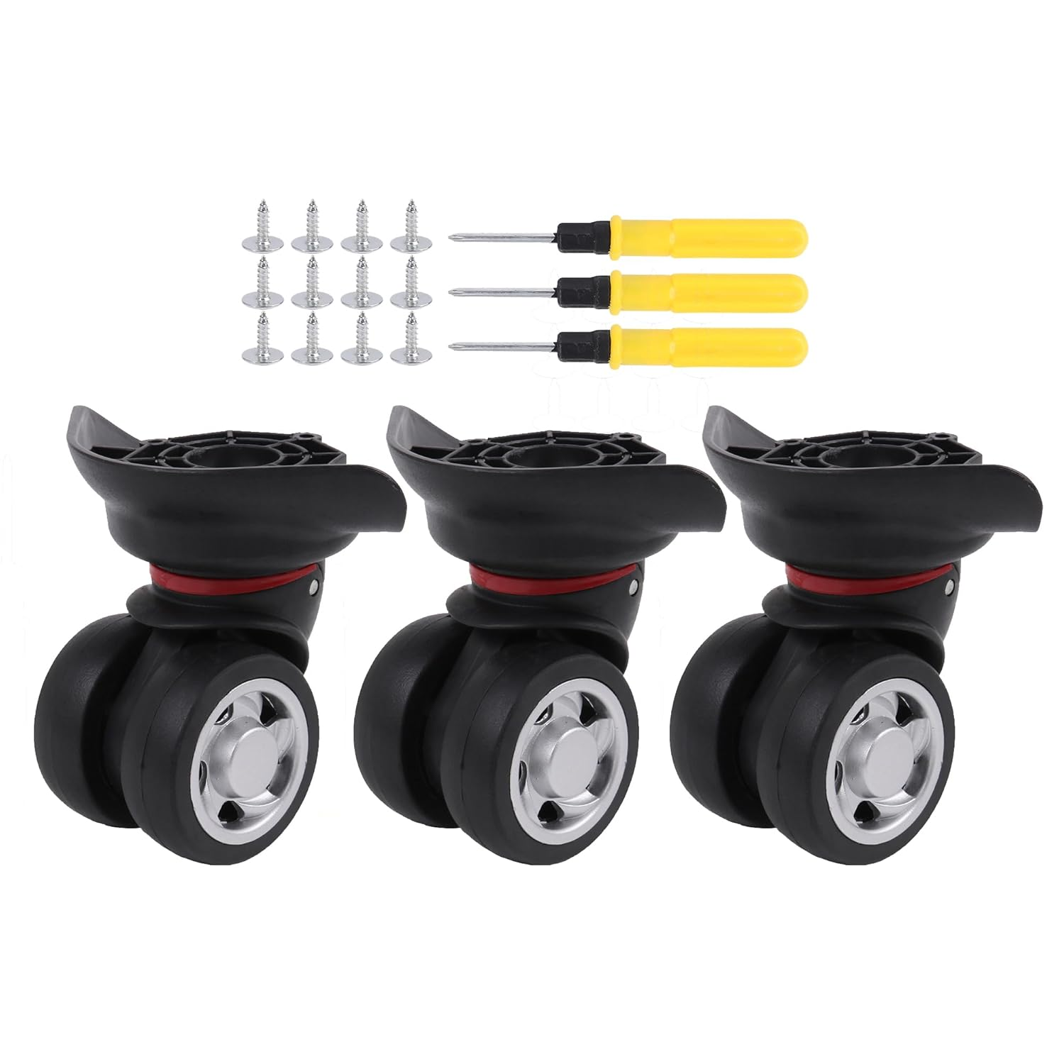 RDEXP 3 X Swivel Luggage Wheels Suitcase Replacement Repair Wheel 3.58 Inch Right W055 image number 1