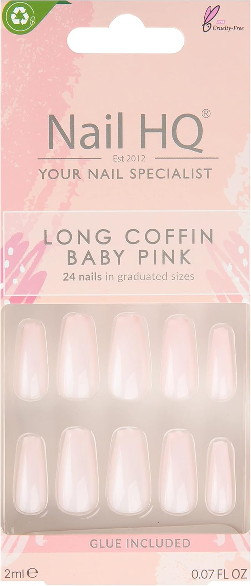 Nail HQ Long Coffin Baby Pink Nails