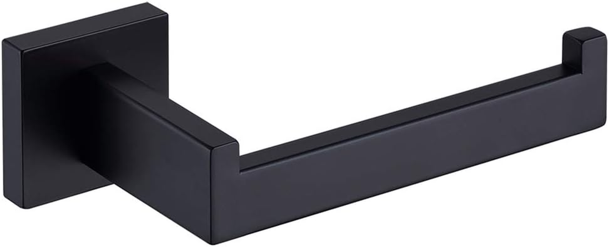 TASTOS Toilet Paper Holder Matte Black, Toilet Tissue Roll Holders Dispenser and Hangers Wall Mounted for Bathroom & Kitchen, Stainless Steel Modern Square Style image number 1