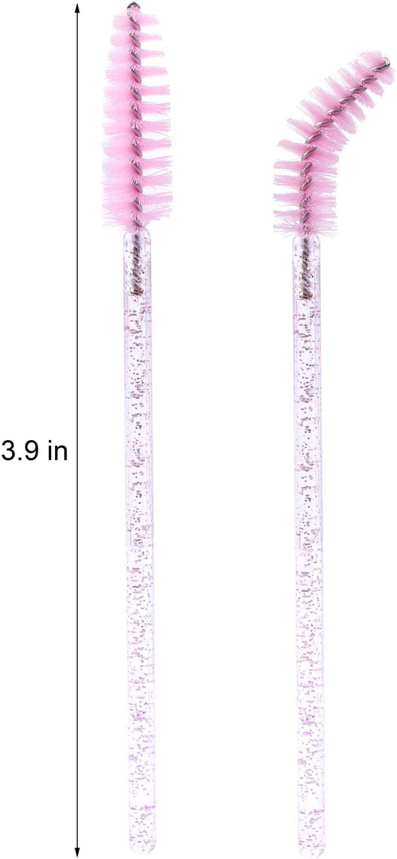 Tbestmax 100 Disposable Eyelash Brush Mascara Wands Spoolies for Eye Lashes Extension Eyebrow and Makeup Pink image number 4