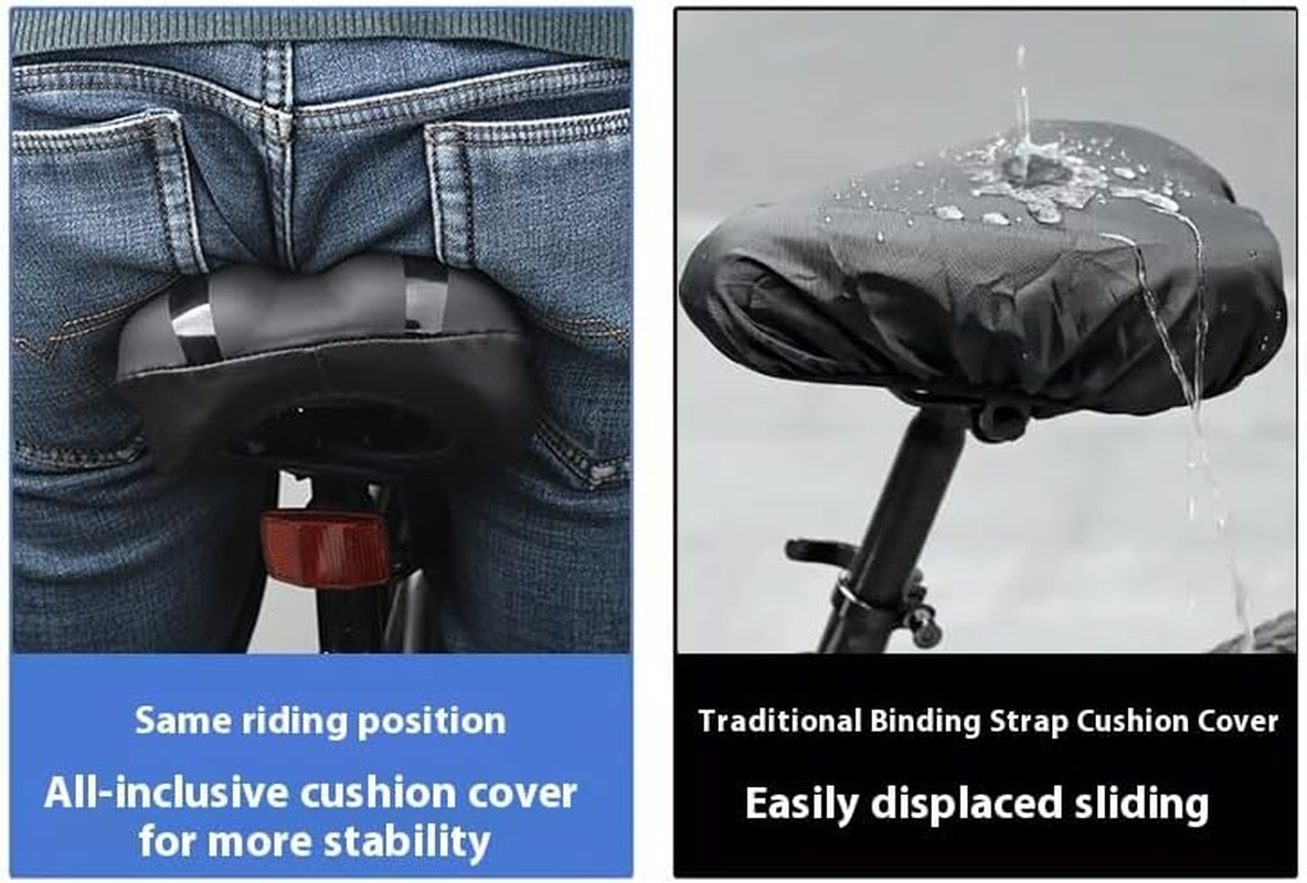 Bike Seat Cushion - Gel Padded Bike Seat Cover for Men & Women Comfort, Adjustable Velco Secure Bicycle Cushion, Upgraded Installation Fit with Peloton, Indoor & Outdoor Bicycle Saddle - Black image number 3