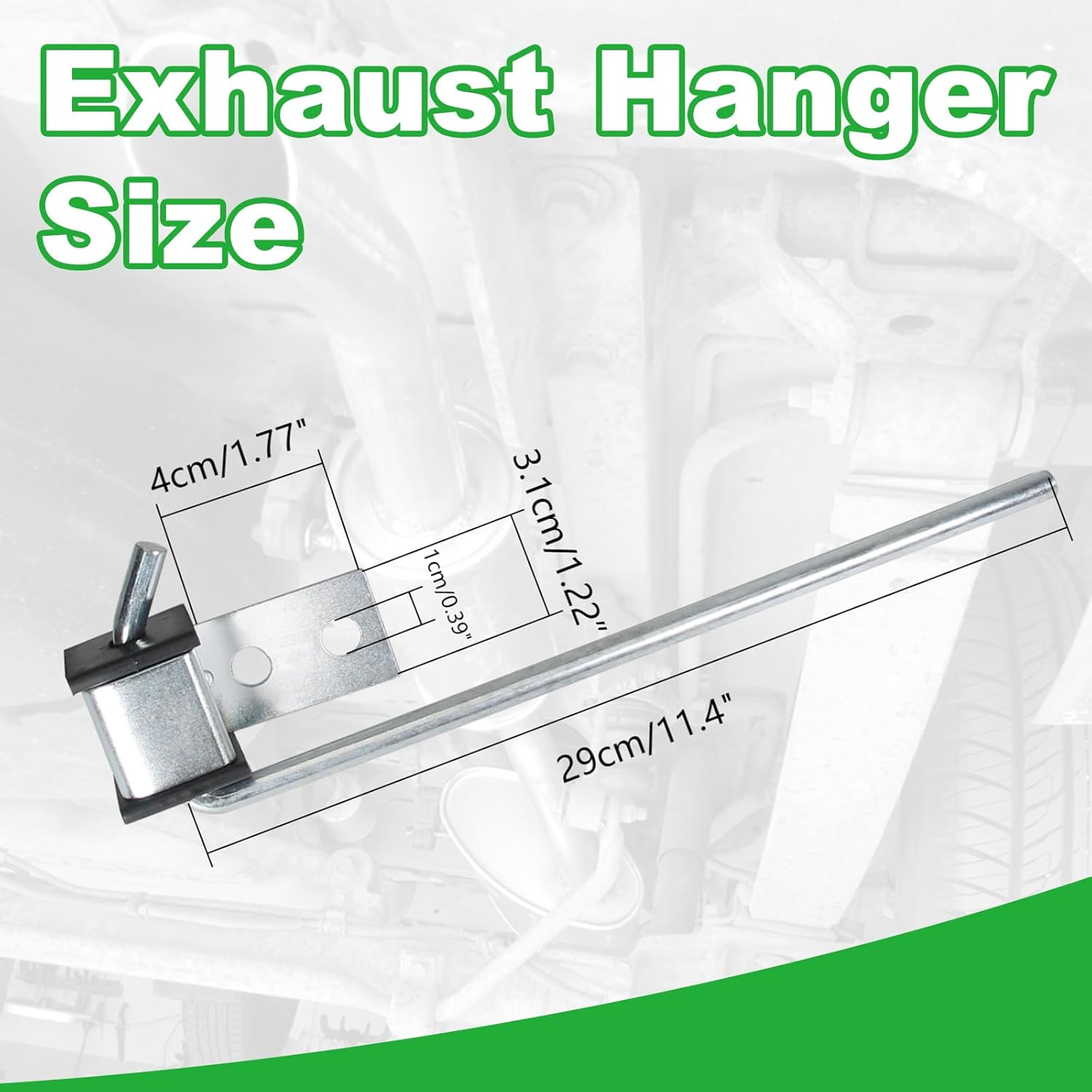 2 Pack Universal Exhaust Hanger Rod, Heavy Duty Exhaust Muffler Hanger Rod, 3/8" Rod 10" Long (2 Pack) image number 2