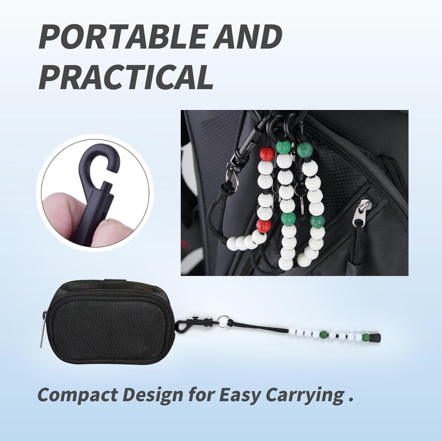 4 Piece Golf Beads Score Counter with Clip Record of Your Golf Stroke Score Golf Shot Count for Men and Women image number 5