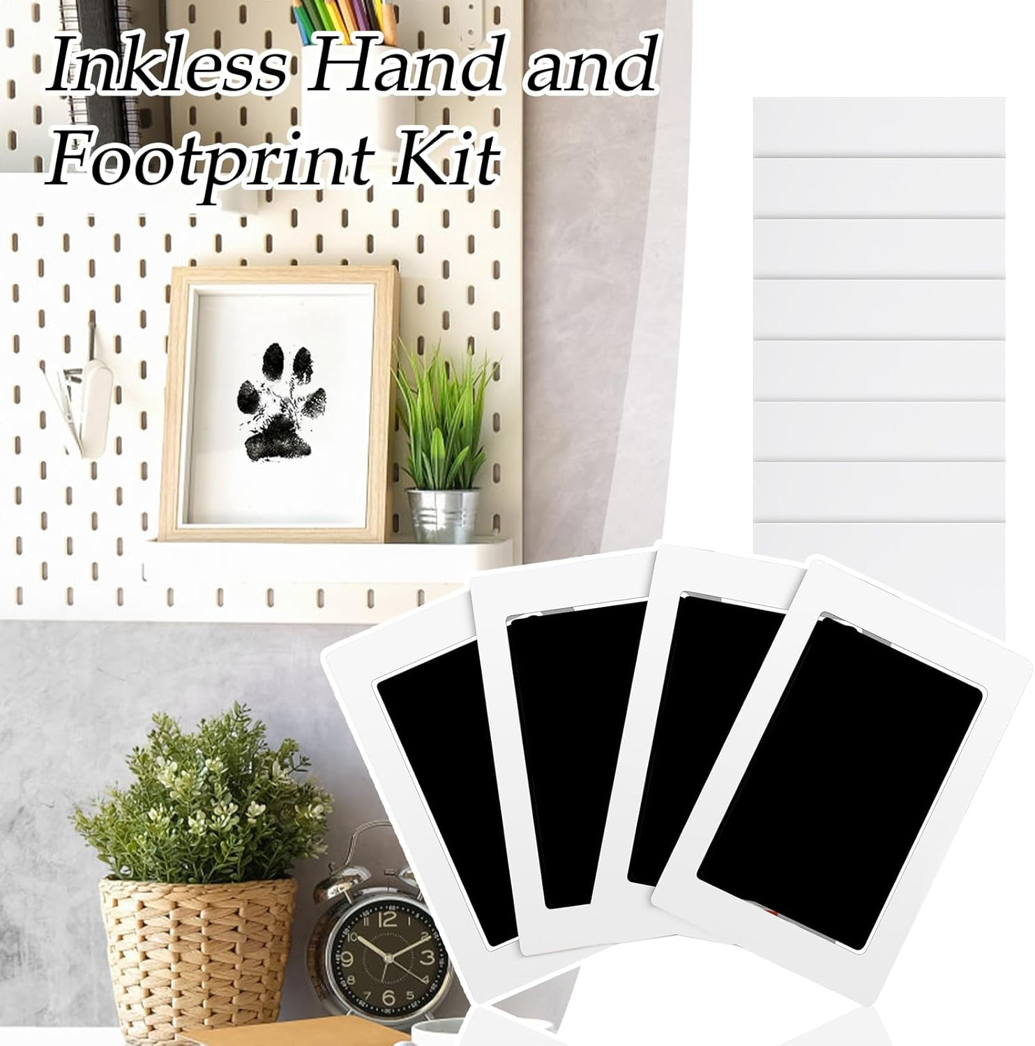 Baby Stamp Pad for Feet | Cat and Dog Paw Print Kit 4-Pack,Clean Touch Pet Foot Printing Set, Home Table Ornament for Showers image number 2