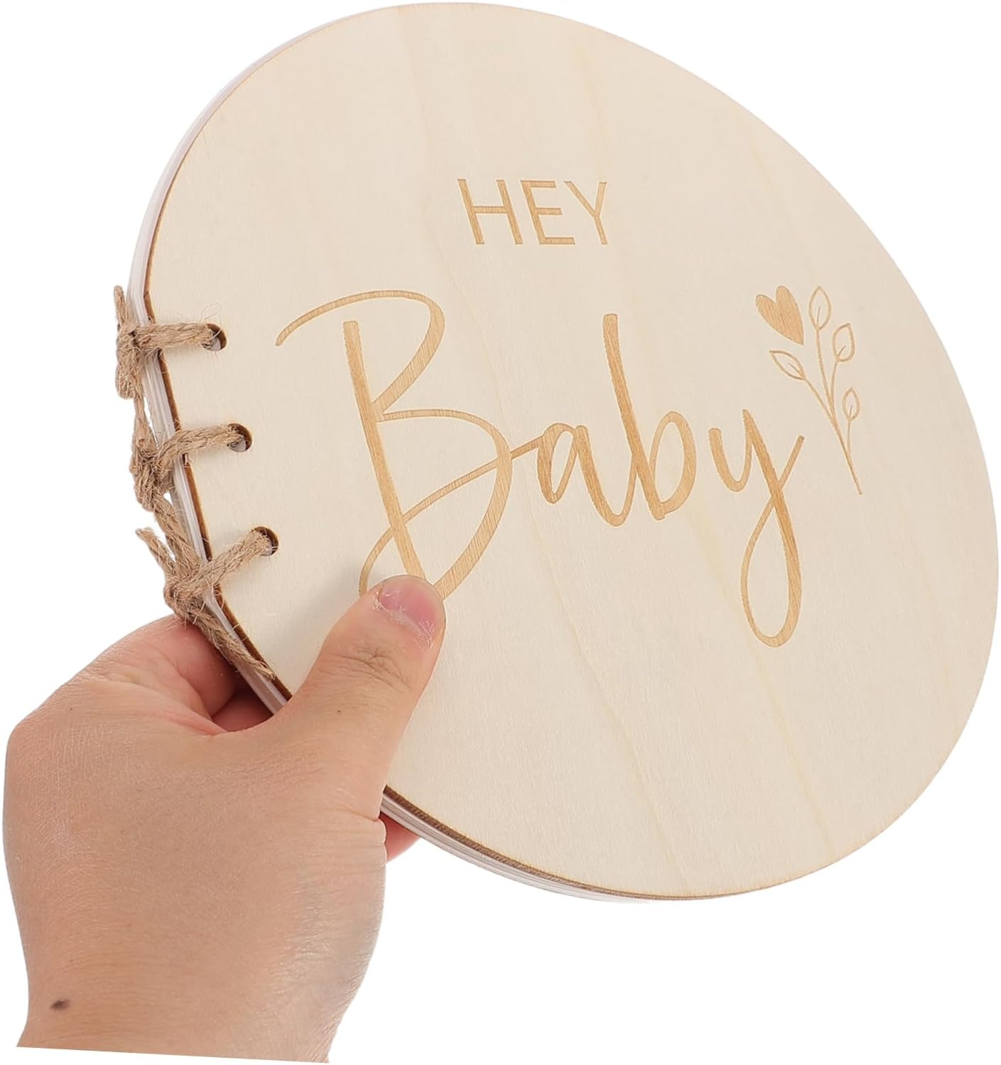 COHEALI Rustic Wooden Shower Guest Book with Natural Wood Finish Blank Keepsake for Boy Girl Portable Nursery Signature Book for Pregnancy Birthday Family Celebrations image number 5