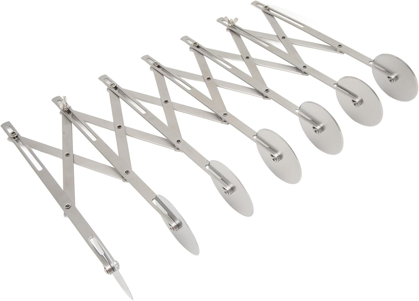 7 Wheel Pastry Cutter Roller, 7 Wheel Pizza Cutter Easy to Use Multifunction Adjustable Width Stainless Steel for Dough