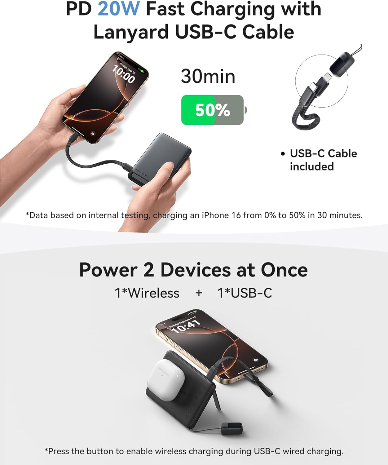 INIU Power Bank, Slim Qi2 Certified 5000Mah 20W Magnetic Portable Charger, USB C In&Out Wireless Battery Pack Phone Charger, Only for Iphone 16/15 / 14/13 / 12 Pro Max plus Series [Pastel Blue]