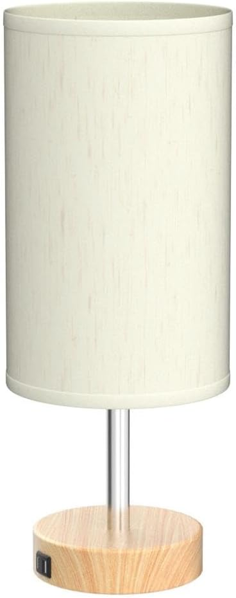 Bedside Lamps with USB Port - Touch Control Table Lamp for Bedroom Wood 3 Way Dimmable Nightstand Lamp Set of 2 with round Flaxen Fabric Shade for Living Room, Dorm, Home Office (2 Pack) image number 2