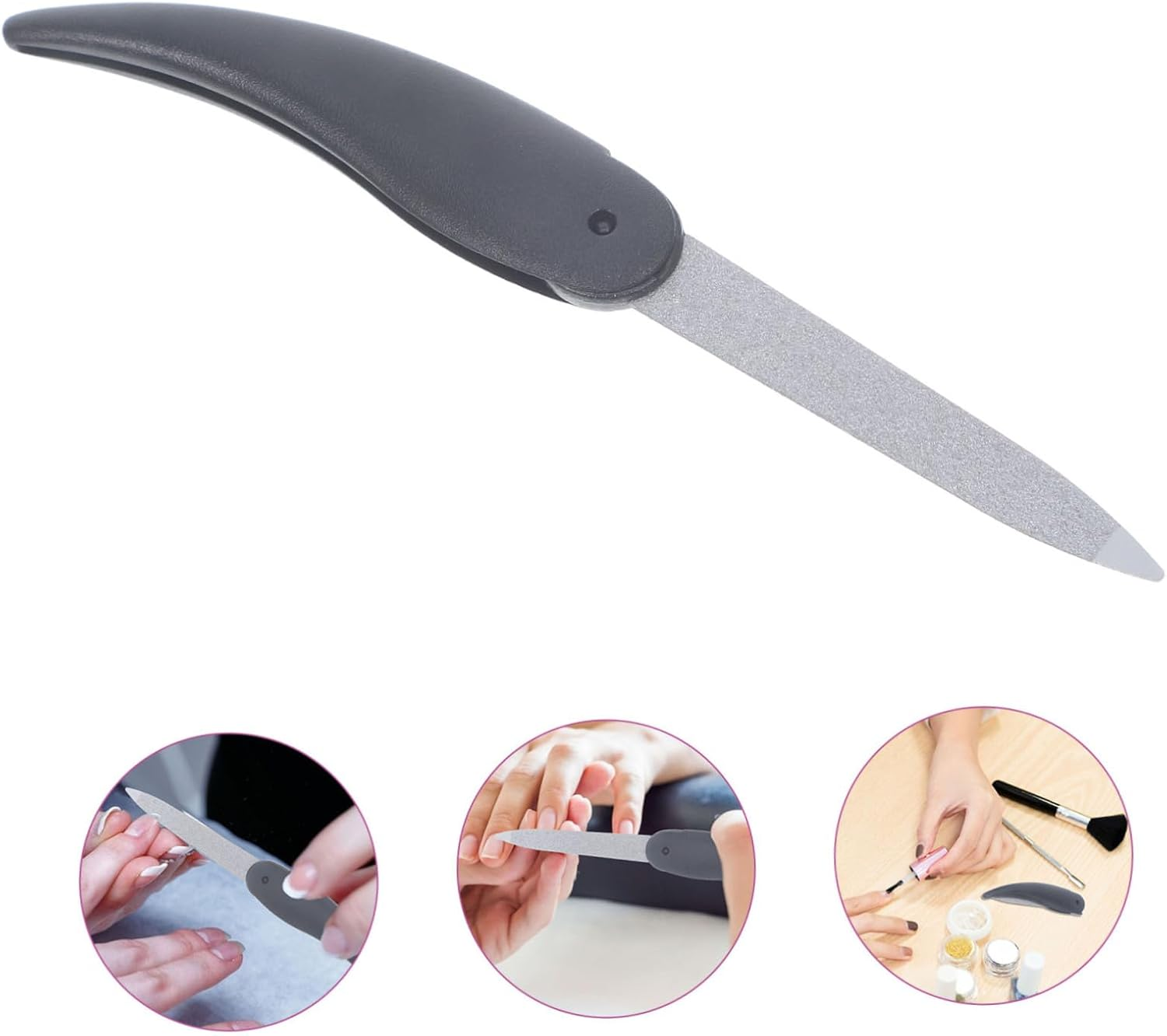 NULYLU 6Pcs Double Sided Nail Files Ox Horn Nail File Polishing Strips Accessories for Women image number 6