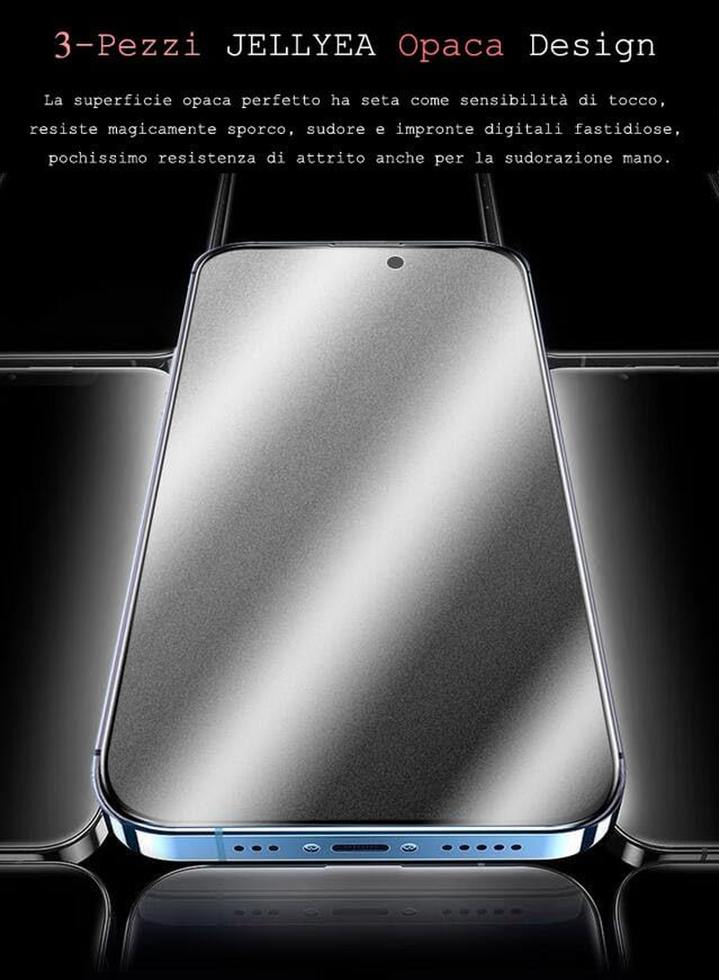 JELLYEA 3 Pack Matte Tempered Glass for Iphone 15 Pro Max / Iphone 15 plus Matte Screen Protector Anti-Glare Anti-Fingerprint Anti-Scratch Case Friendly Bubble Free for Apple Iphone 15 Plus/15 Pro image number 4