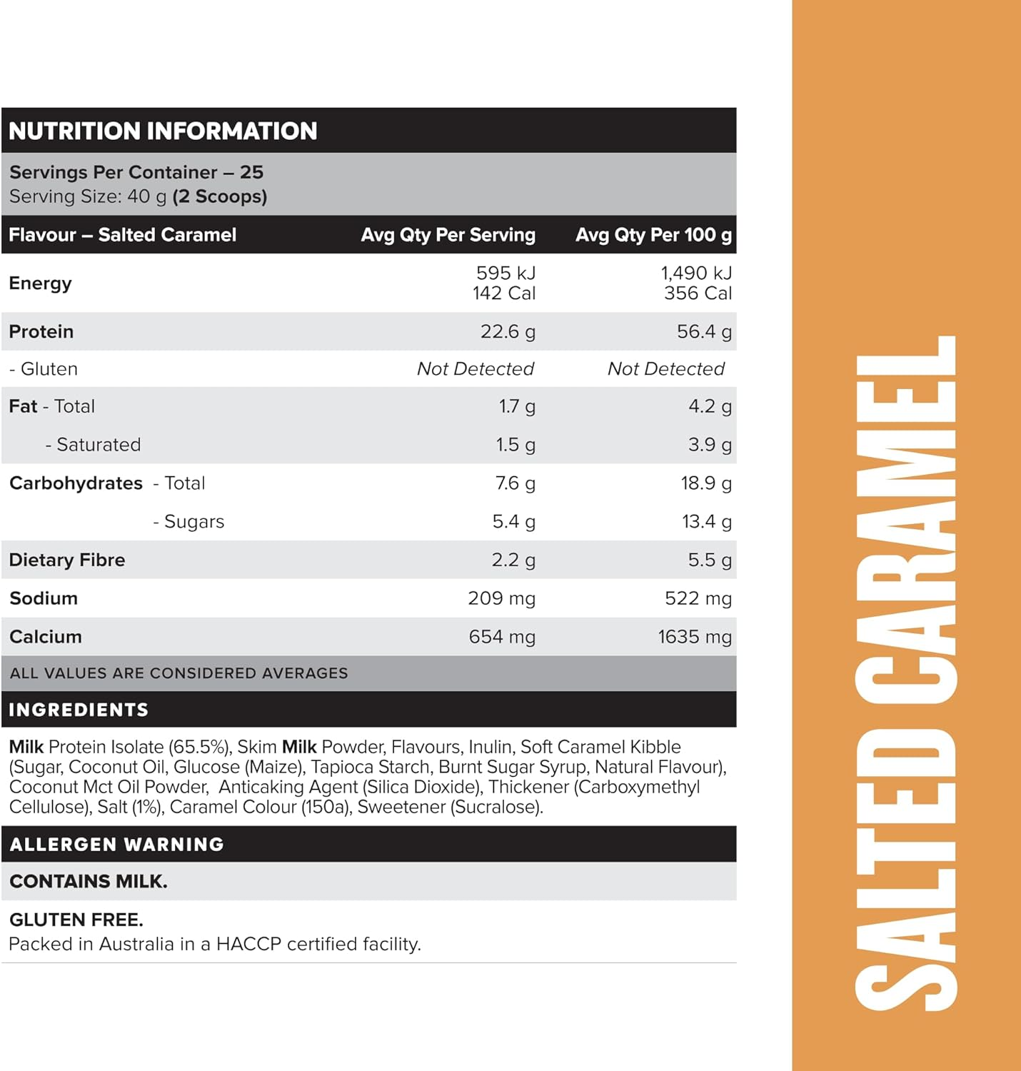 Muscle Nation Salted Caramel Custard Casein Protein Powder &ndash; Supports Muscle Recovery, High Protein, Low Carb, Vegetarian Supplement 1Kg (25 Serves)