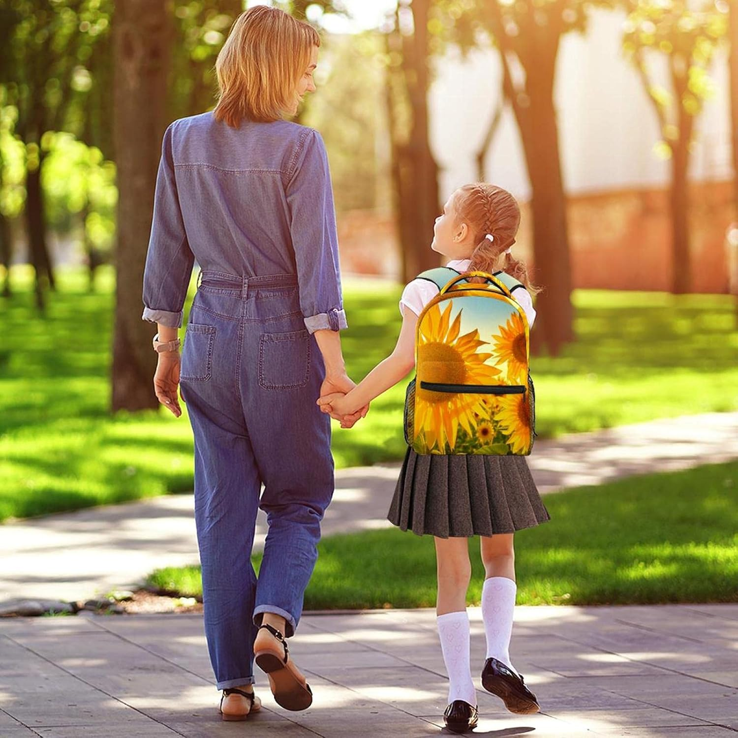 Sunflower Spring Summer Flower Blossom Nature Backpack Students Shoulder Bags Travel Bag College School Tote Backpacks image number 3