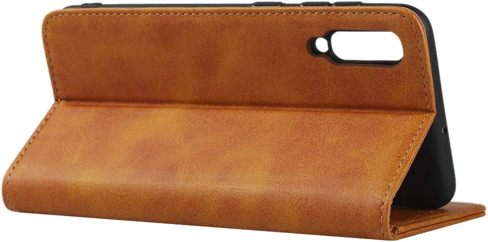 Cavor for Samsung Galaxy A50 Case Cowhide Pattern PU Leather Cases Flip Magnetic Kickstand Book Wallet Cover Phone Case with Card Slots(6.4") -Light Brown image number 5